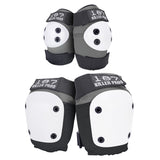 KNEE & ELBOW PAD COMBO PACK - Grey/Black with White Caps