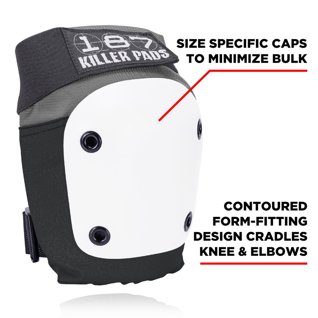 Grey/Black with White Caps