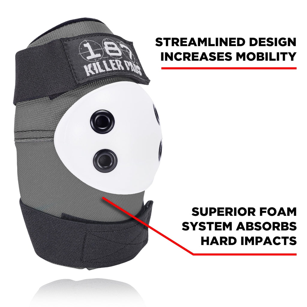 Grey/Black with White Caps