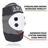 Grey/Black with White Caps