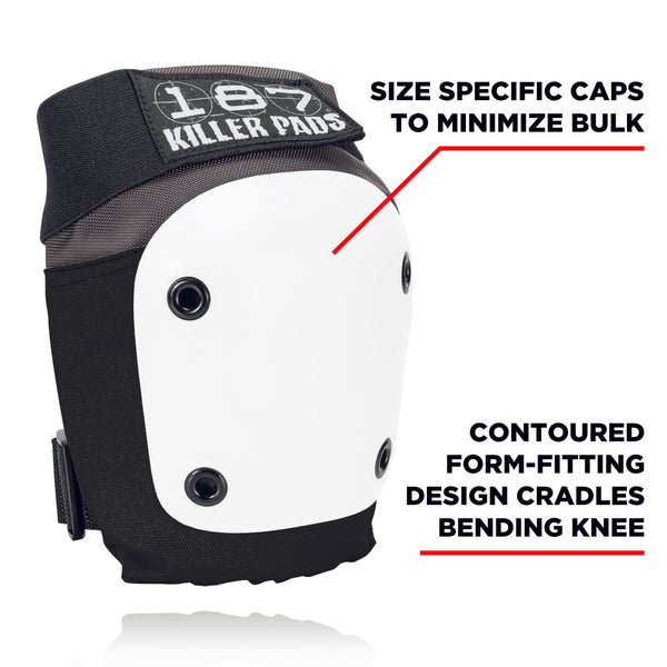 FLY KNEE PAD - Grey/Black with White Caps – 187killerpads