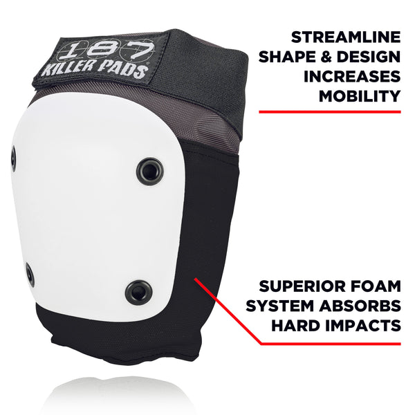 FLY KNEE PAD - Grey/Black with White Caps – 187killerpads
