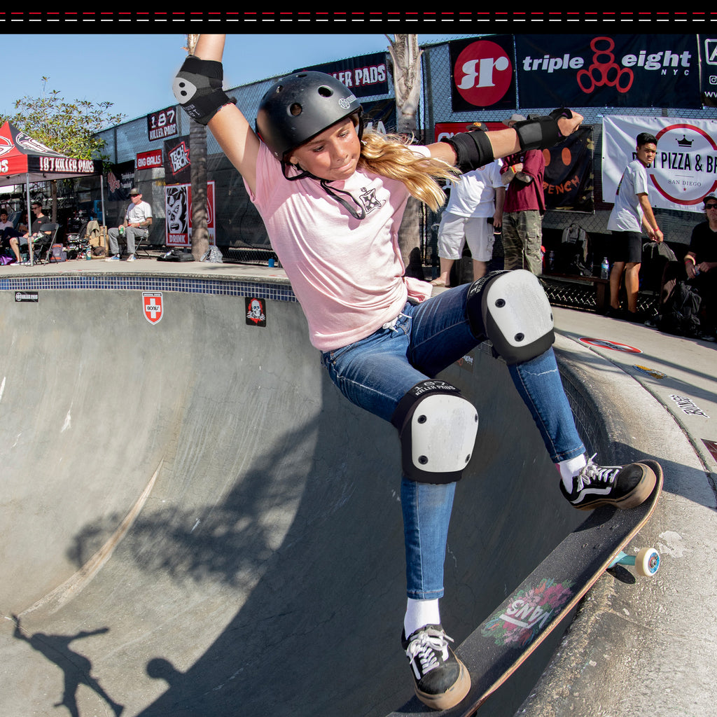 Grey/Black with White Caps