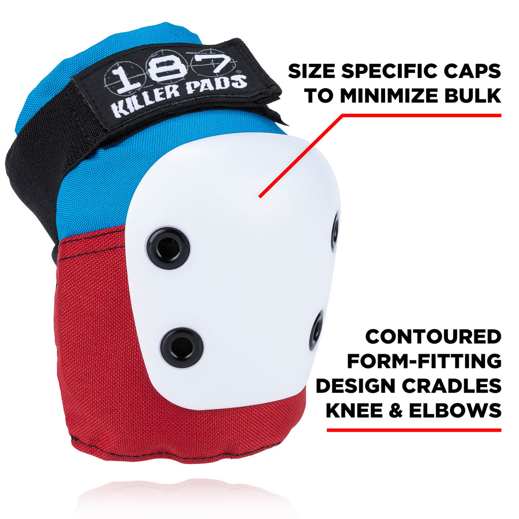 KNEE & ELBOW PAD COMBO PACK - Red/White/Blue – 187killerpads