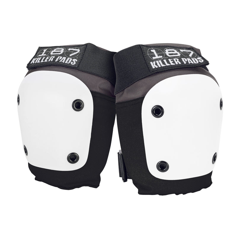 FLY KNEE PAD - Grey/Black with White Caps in Grey/Black with White Caps